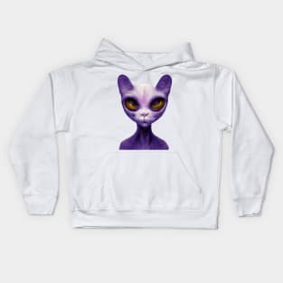 A cat alien purple Kids Hoodie